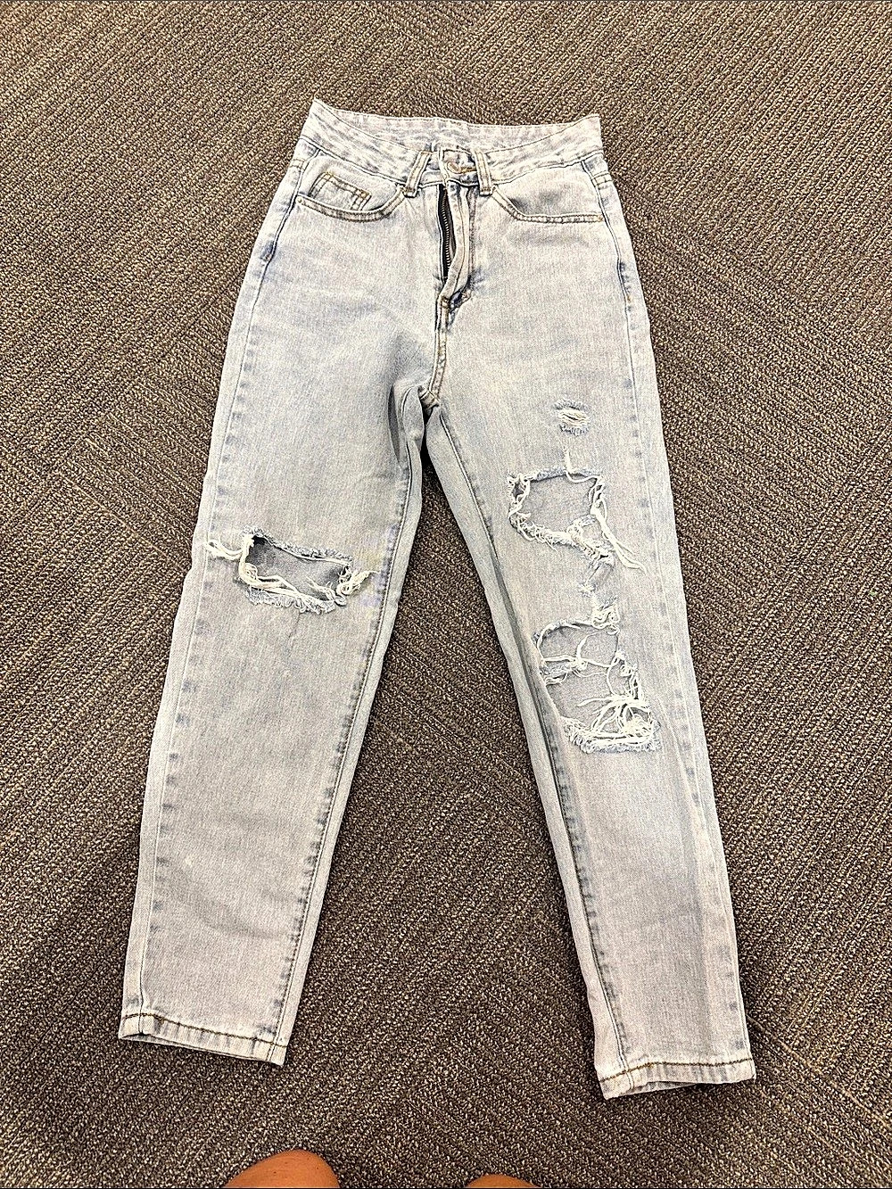 SHEIN Distressed Skinny Jeans in Blue Size XXS